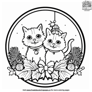 Seasonal Cat Coloring Pages