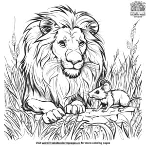 Lion And Mouse Coloring Pages