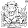 Lion And Mouse Friendship Coloring Pages