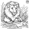 Animated Lion and Mouse Coloring Pages