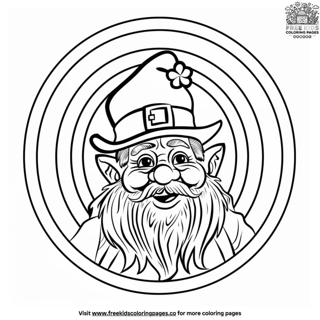 Colorful Leprechaun In The Rainbow Coloring Pages