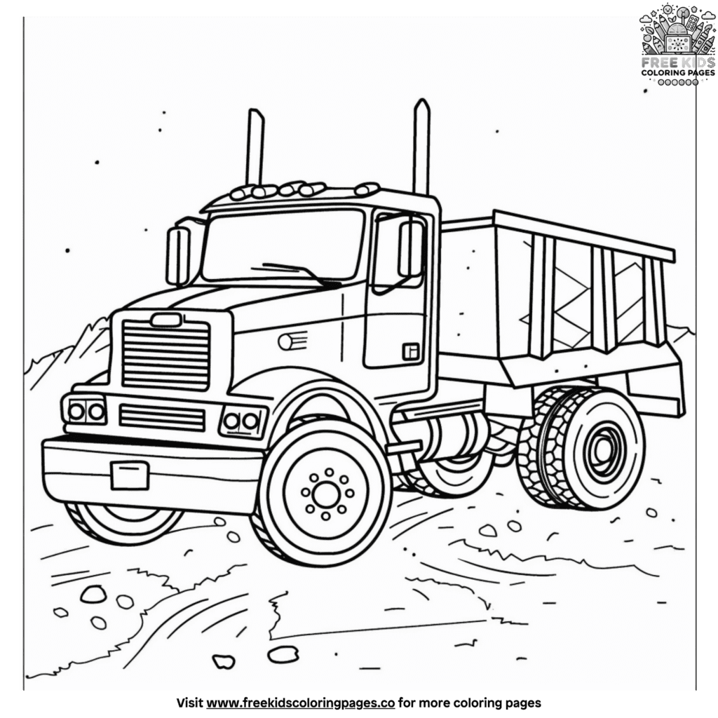 Dynamic Construction Truck Coloring Pages
