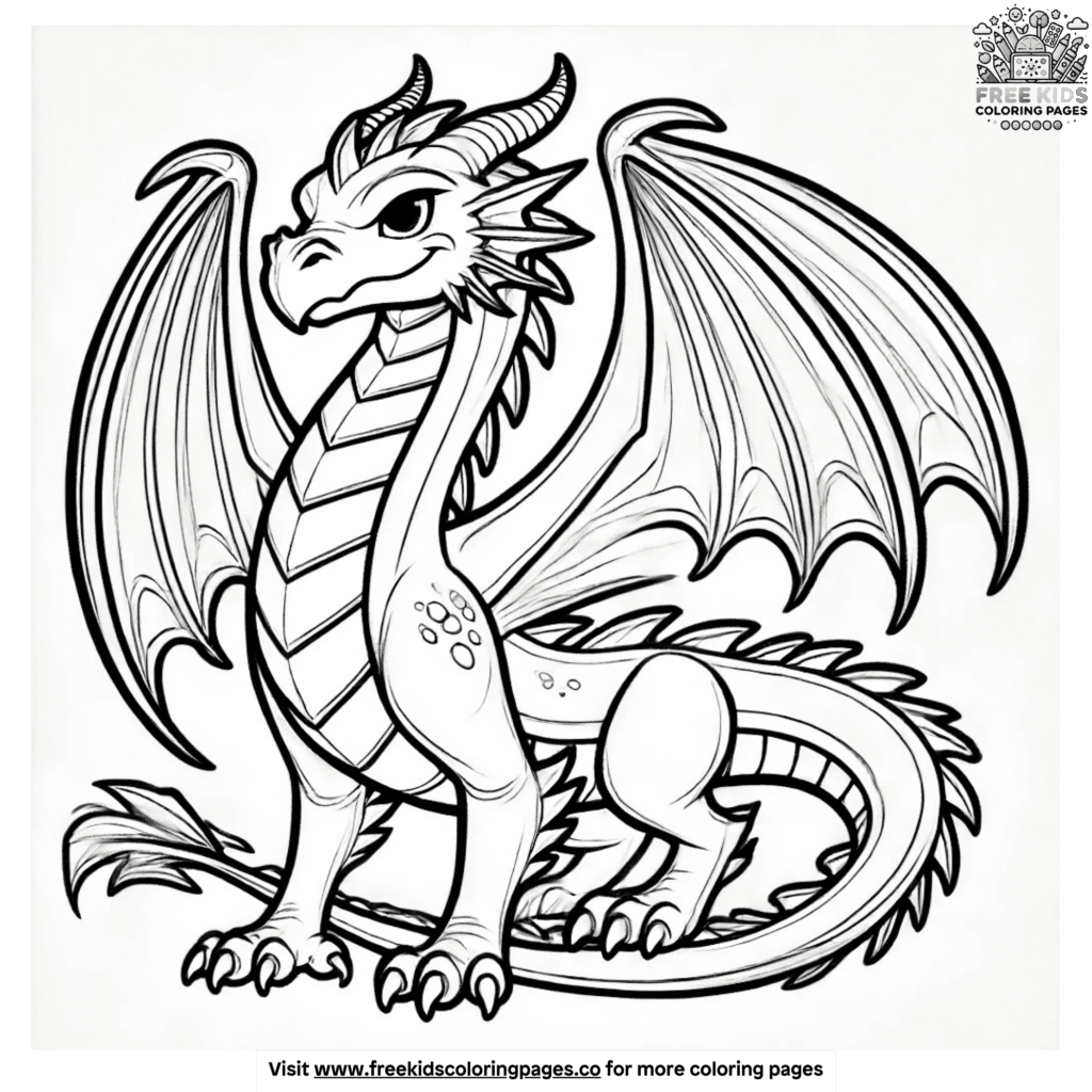 Bold dragon coloring pages