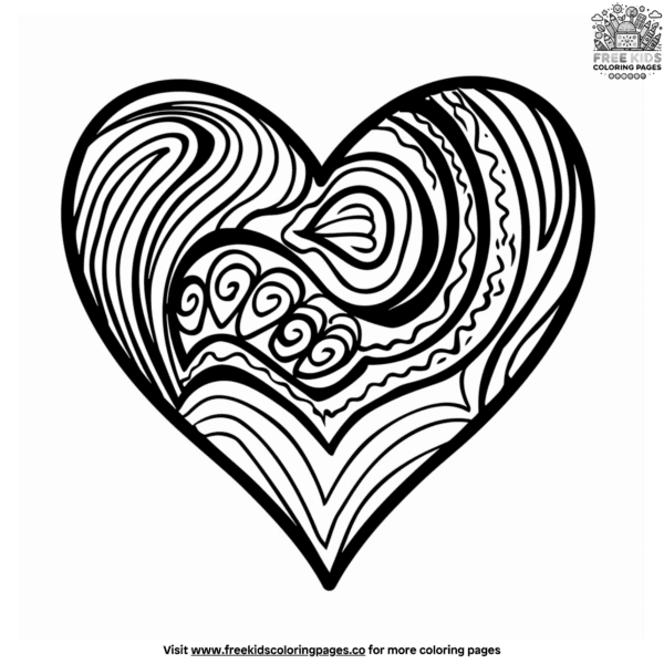 Creative heart coloring pages