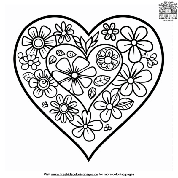 Cool heart coloring pages