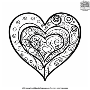 Trendy Heart Coloring Pages