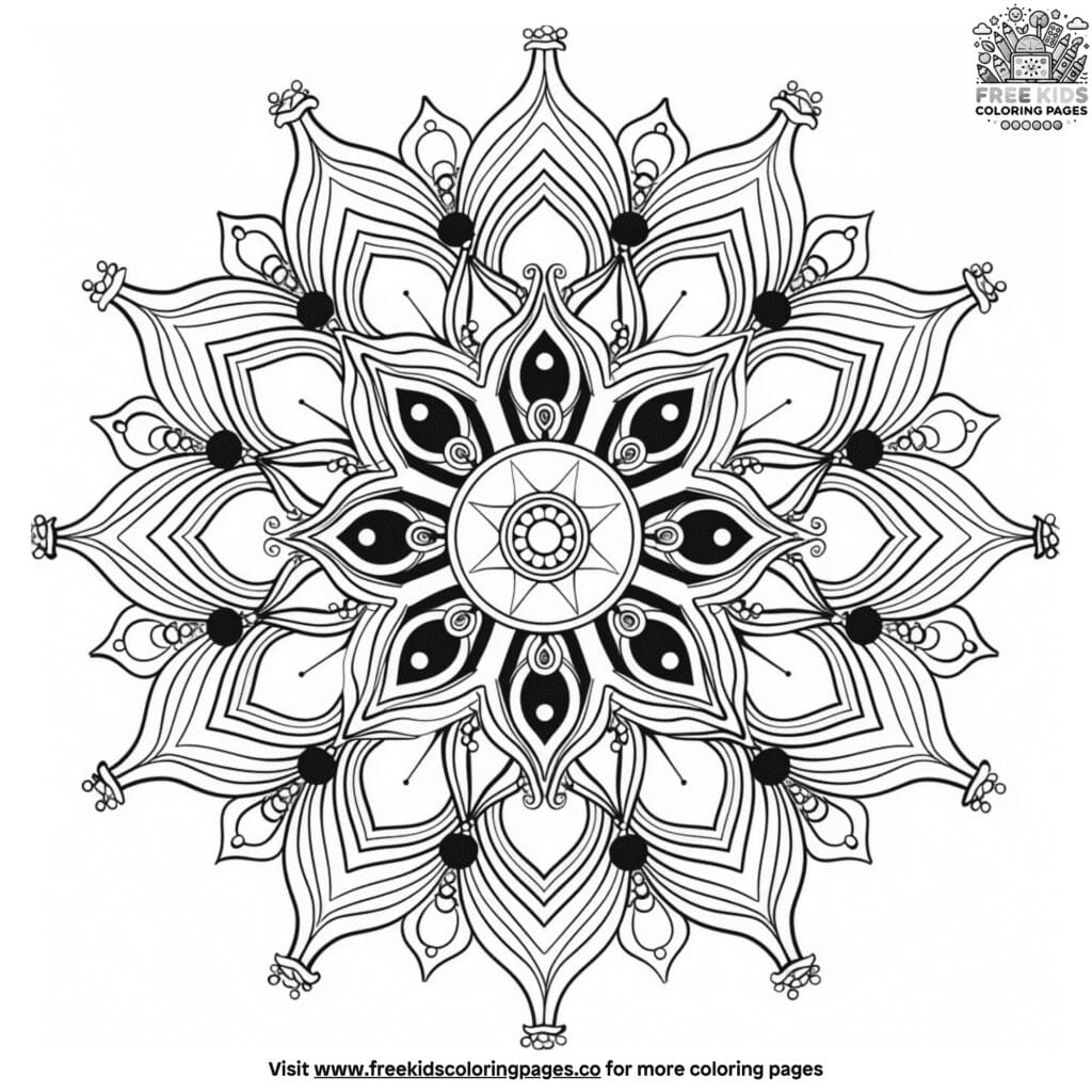 Elegant mandala coloring pages