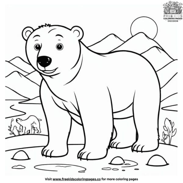 Vibrant polar bear coloring pages: discover arctic adventures