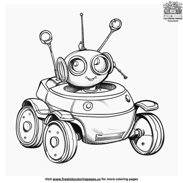 Robot car coloring pages