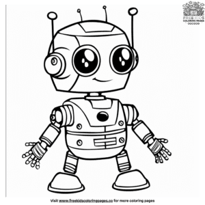 Trendy robot coloring pages