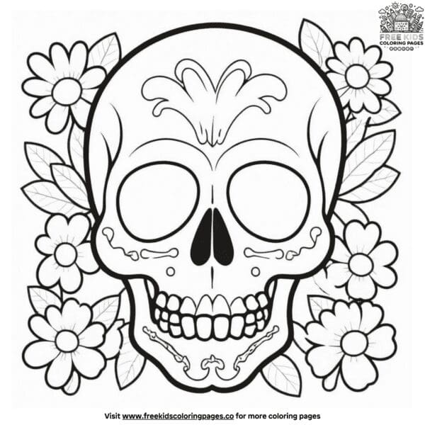 Awesome skull coloring pages