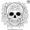 Skull with Flowers Coloring Pages