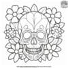 Trendy Skull With Flower Coloring Pages