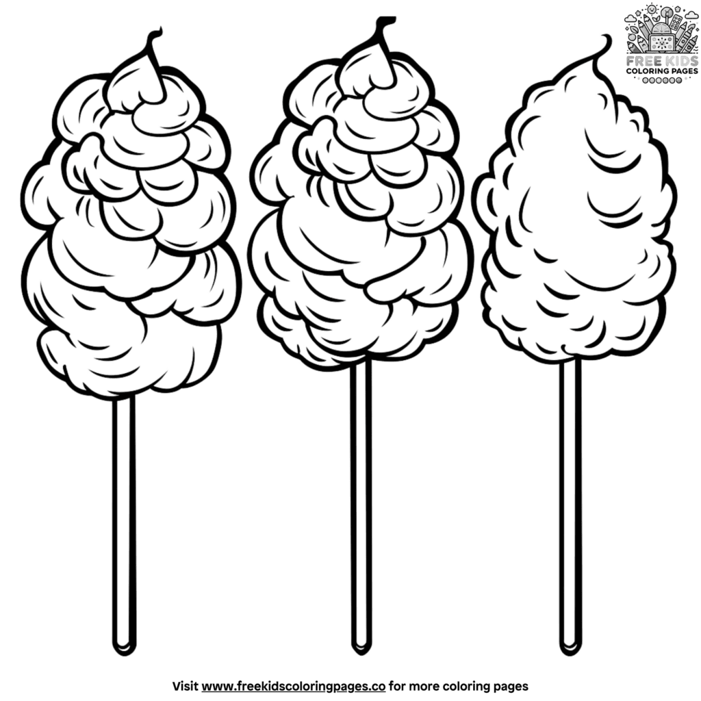 Cotton candy coloring page