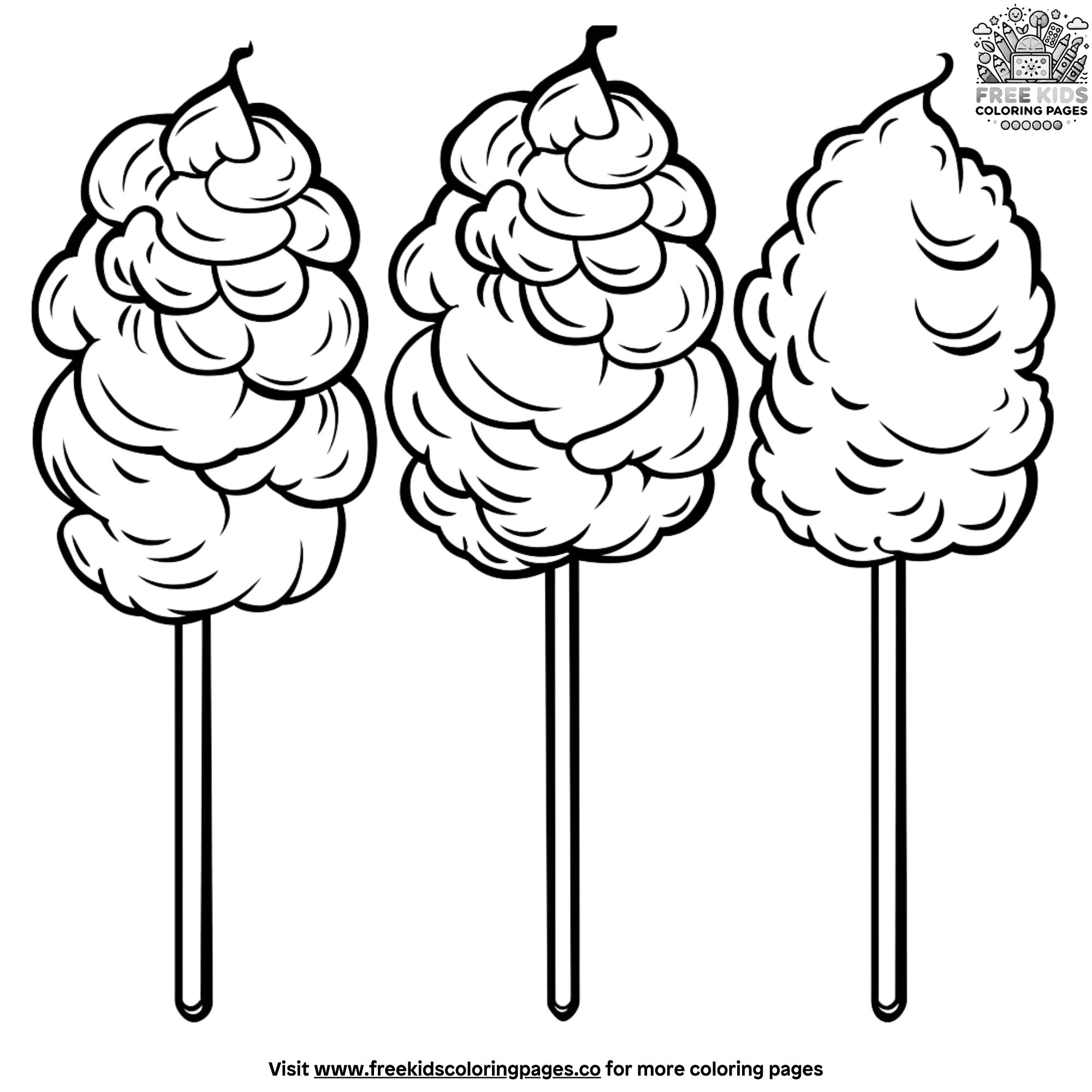 Fluffy Cotton Candy Coloring Pages