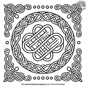 Celtic Knot Designs Coloring Pages for St. Patrick's Day