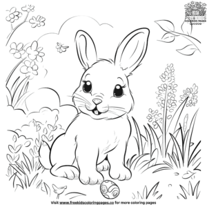 Playful easter bunny scenes for kids to color