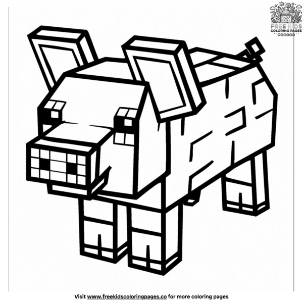 Minecraft pig coloring pages