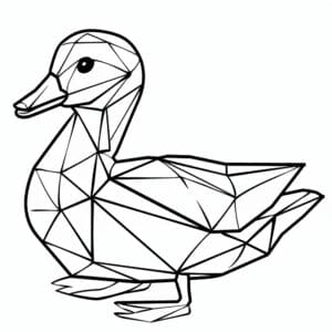 Paper duck coloring pages