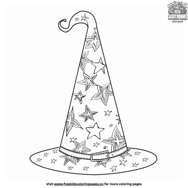 Witch hat coloring page