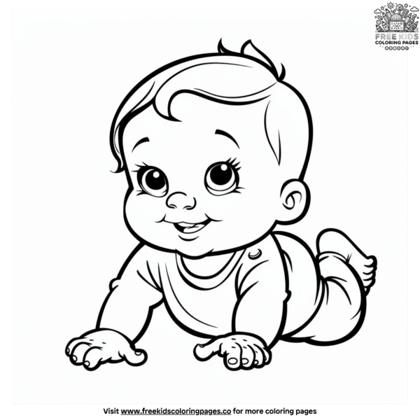 Cute baby coloring pages creative set