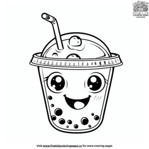 Delightful Boba Tea Coloring Pages