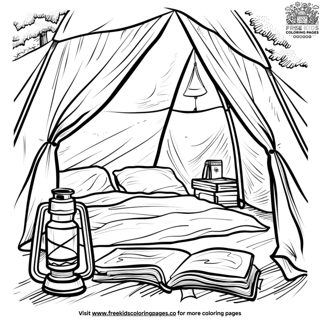 Cute camping coloring pages