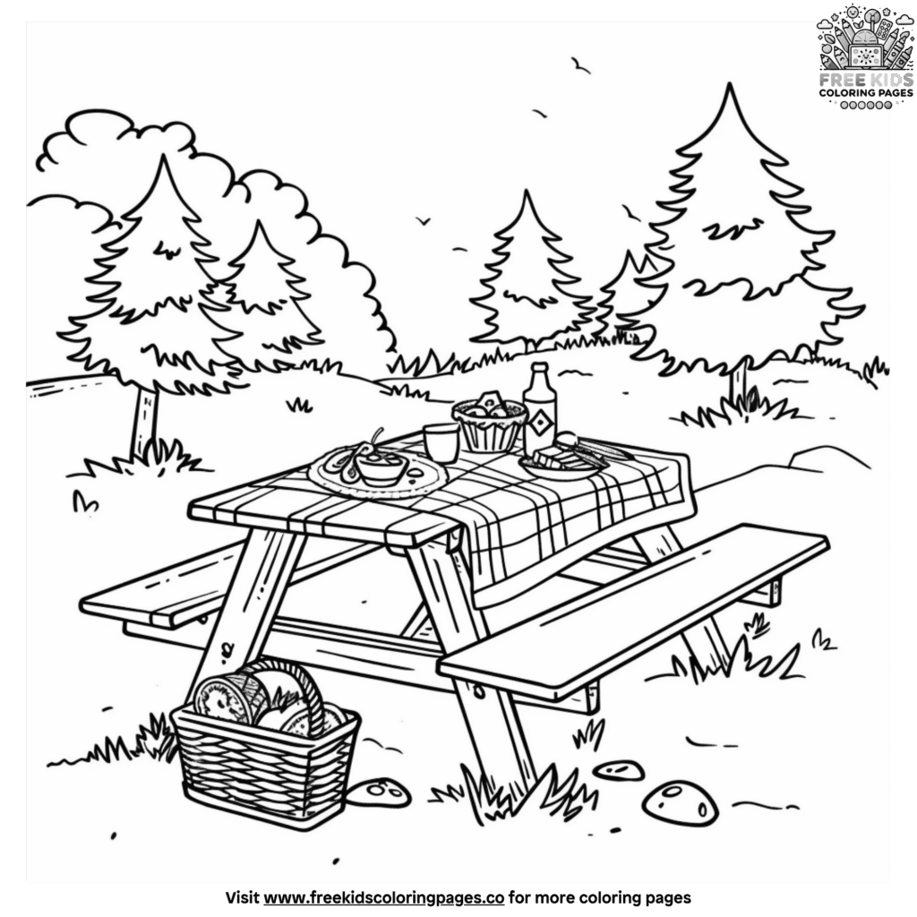 Cute camping coloring pages