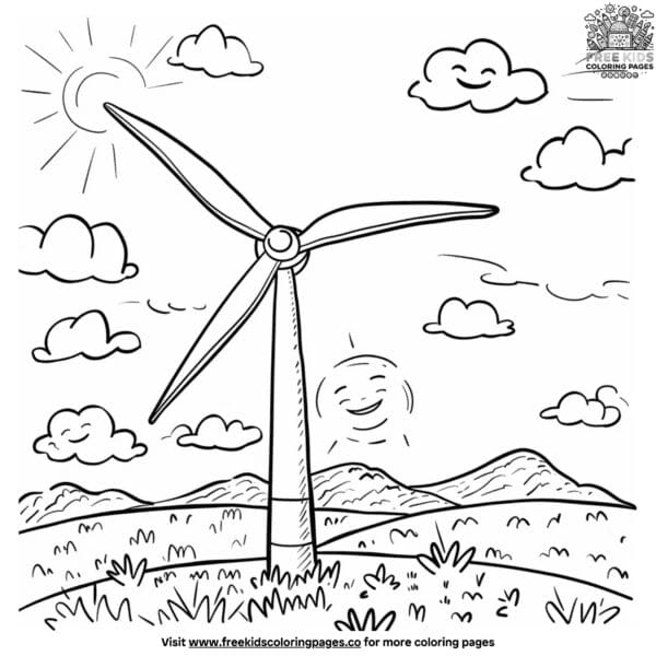 Wind power coloring pages