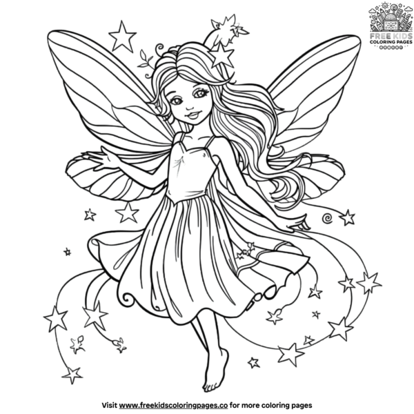 Cute Easy Fairy Coloring Pages