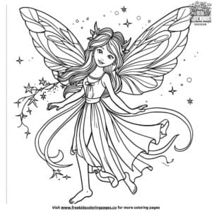 Simple Fairy Coloring Pages