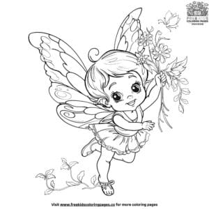 Adorable Fairy Coloring Pages