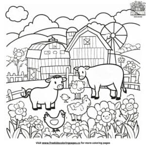 Cute farm coloring pages