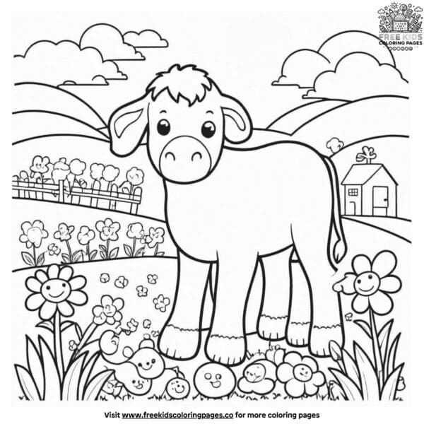 Pretty farm coloring pages