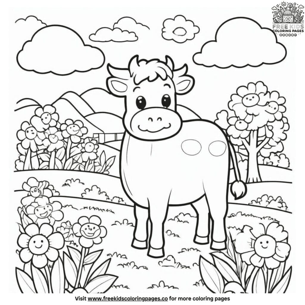 Cute farm coloring pages