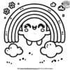 Kawaii Rainbow Coloring Pages For St. Patrick's Day