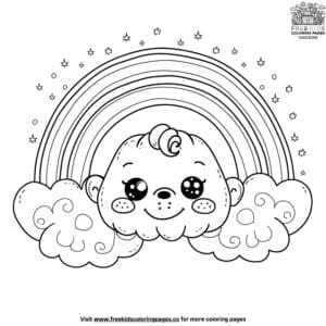 Rainbow and Clouds Coloring Pages for St. Patrick's Day