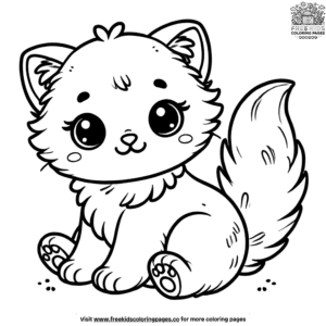 Cute realistic kitten coloring pages