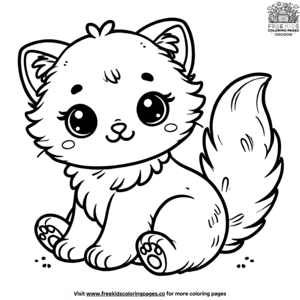 Cute realistic kitten coloring pages