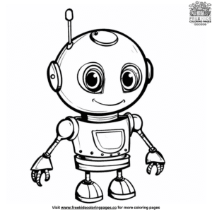 Charming robot coloring pages for kids