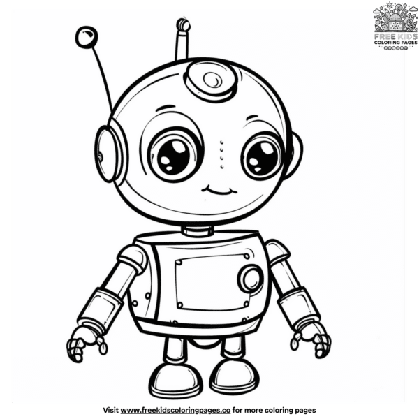 Adorable robot coloring pages