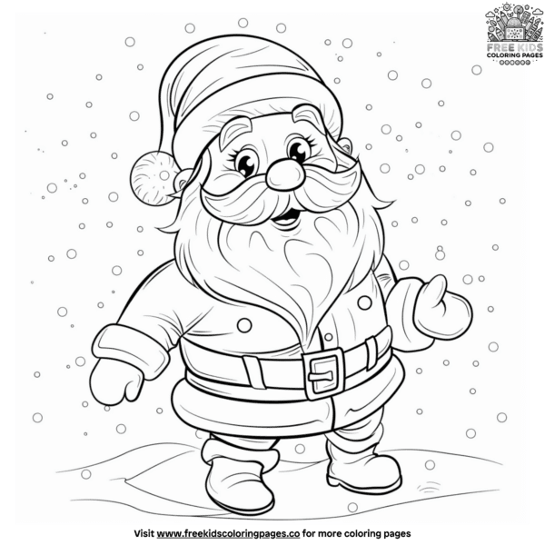 Cute santa coloring pages