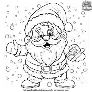 Delightful Cute Santa Coloring Pages