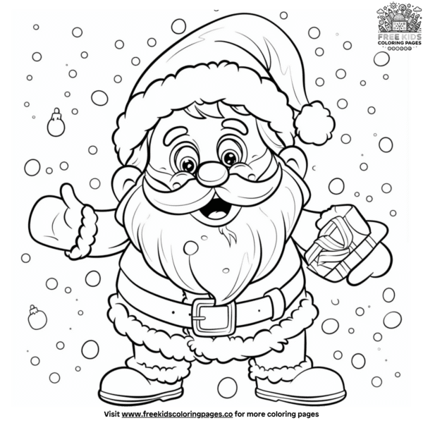 Delightful cute santa coloring pages