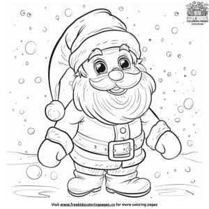 Cheerful cute santa coloring pages