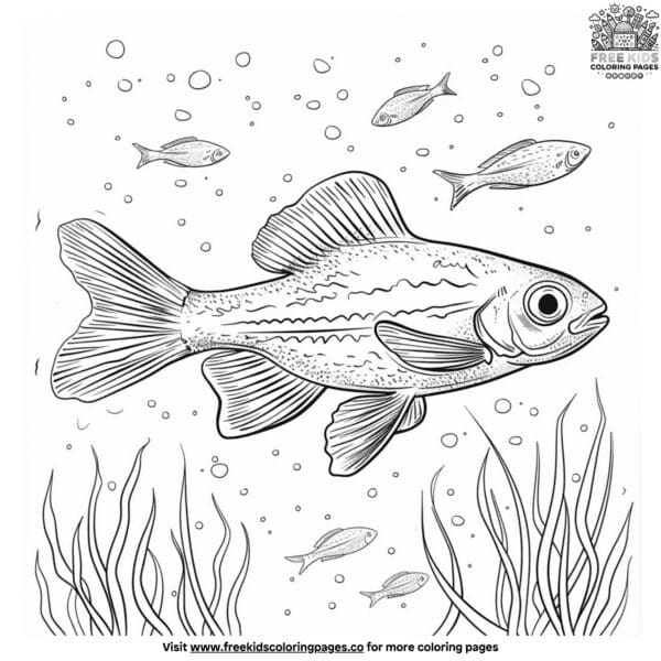 Adorable small fish coloring pages