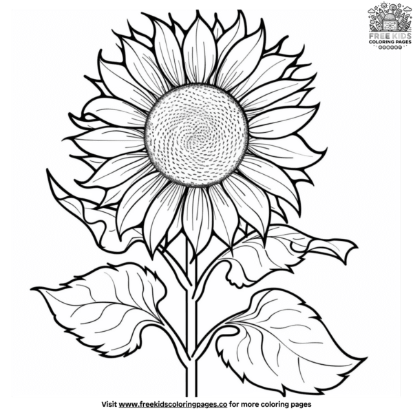 Pleasant sunflower coloring pages