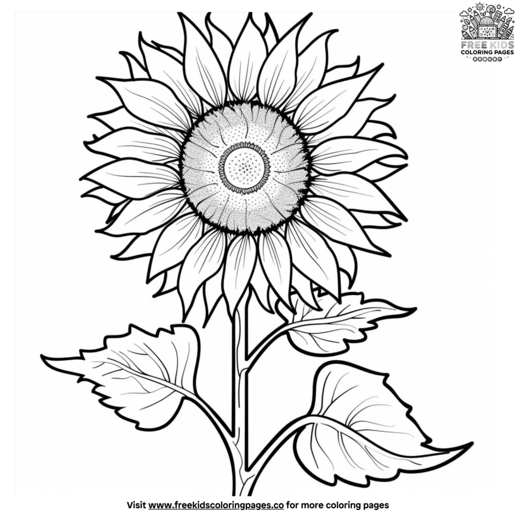 Cute sunflower coloring pages