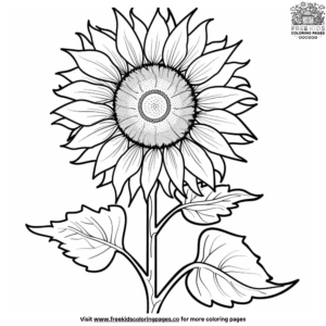 Elegant sunflower coloring pages