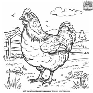 Cute Chicken Coloring Pages